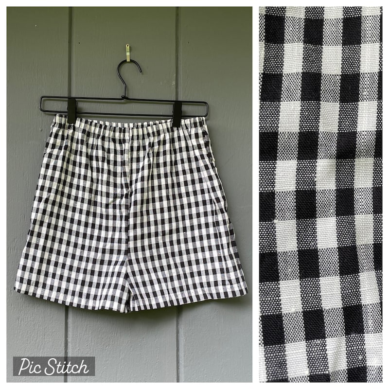 Gingham Denim Shorts