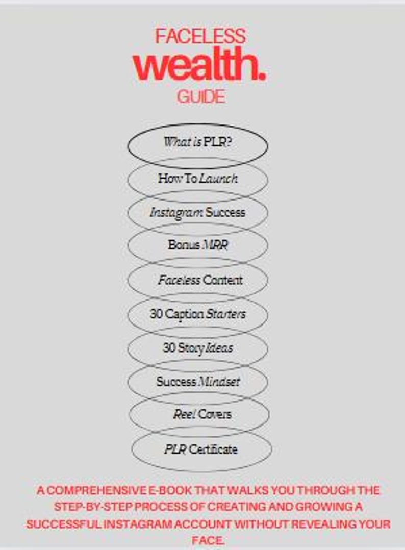 Faceless WEALTH GUIDE - Etsy