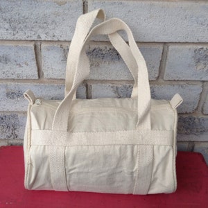 Unbleached canvas lunch bag, reusable canvas bag, put your own design on the bag,