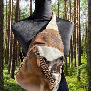 Cowgirl-Chic : sac à bandoulière avec poils sur peau