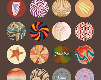 Retro Instagram Highlight Covers | 70s Style Icons (Digital Download)