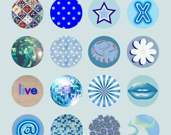 Portadas retro de lo más destacado de Instagram / Portada de lo más destacado de las redes sociales / Portadas de lo más destacado de la historia de Instagram / Portadas de la historia de IG de Baby Blue