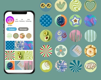 Retro Instagram Highlight Covers | Social Media Story Icons (Digital Download)