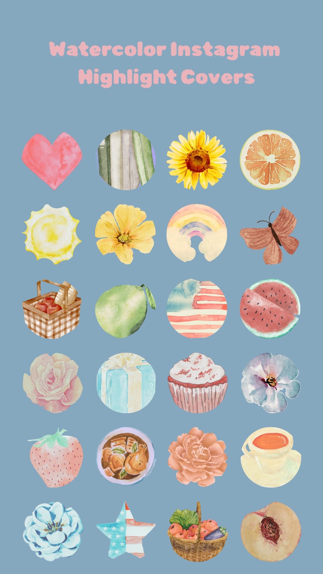 Watercolor Instagram Story Cover | Boho Instagram Highlights Covers ...