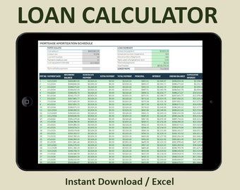 Loan Amortization Calculator - Etsy