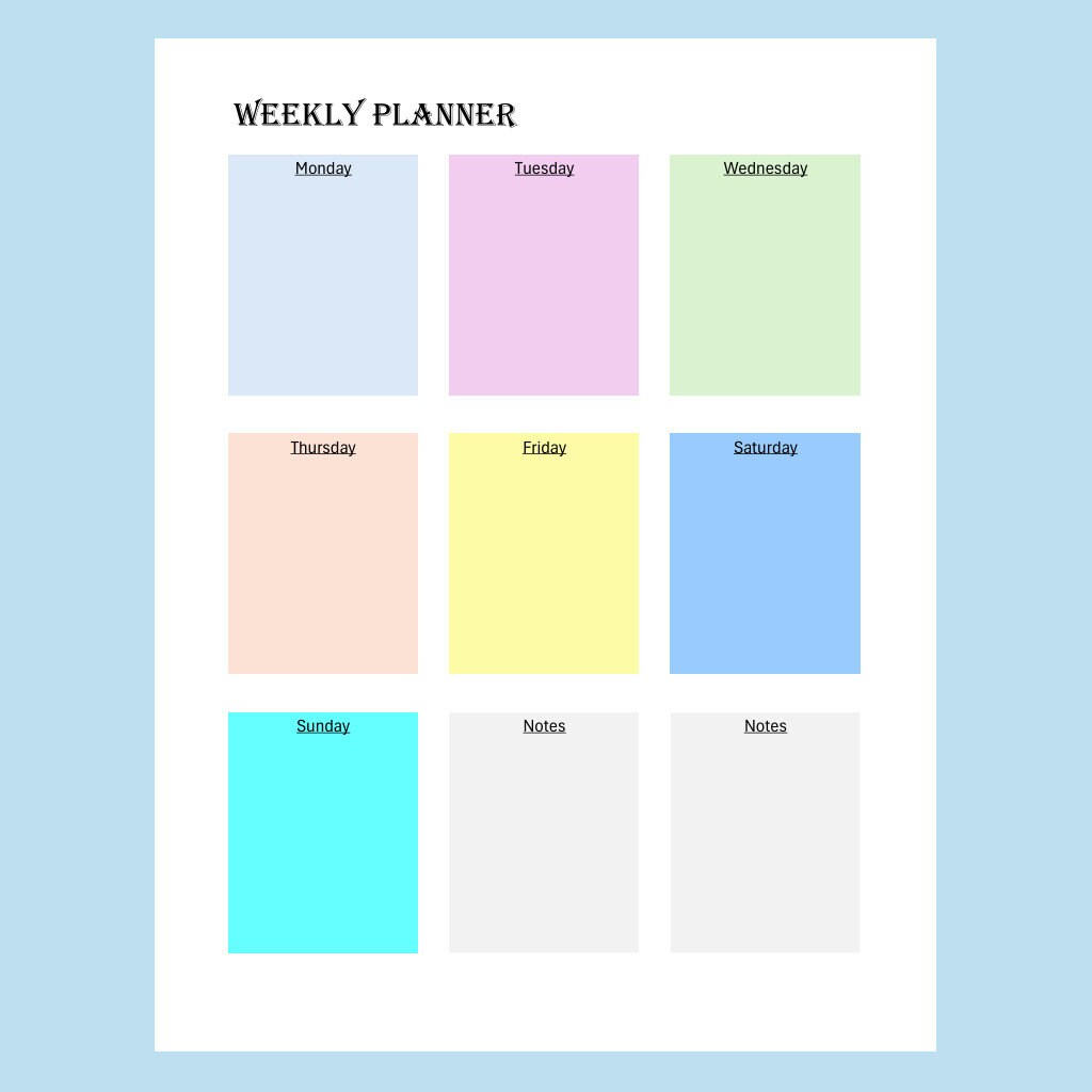 Printable Weekly Planner | Printable, Digital | Weekly Planner PDF ...