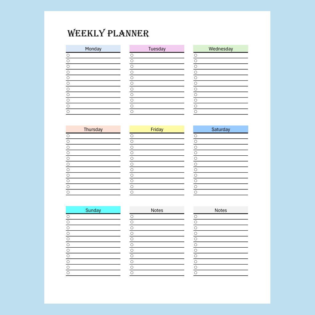 Printable Weekly Planner | Printable, Digital | Weekly Planner PDF ...