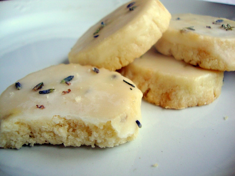 2 Dozen Lavender Shortbread Cookies Without Glaze OR Lavender Glaze image 2