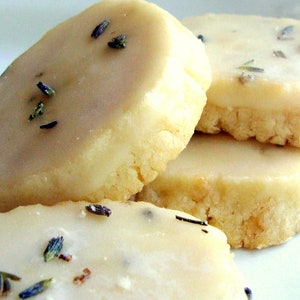 2 Dozen Lavender Shortbread Cookies Without Glaze OR Lavender Glaze image 3