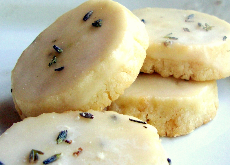 2 Dozen Lavender Shortbread Cookies Without Glaze OR Lavender Glaze image 3