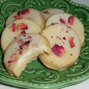 4 Dozen Rose Water Shortbread Cookies W/ Rose Water Glaze OR W/O Glaze
