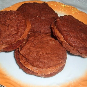 6 Chocolate Cookie Sandwiches W/Chocolate Peanut Butter Filling