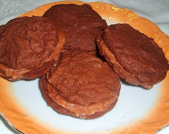 6 Chocolate Cookie Sandwiches W/Chocolate Peanut Butter Filling