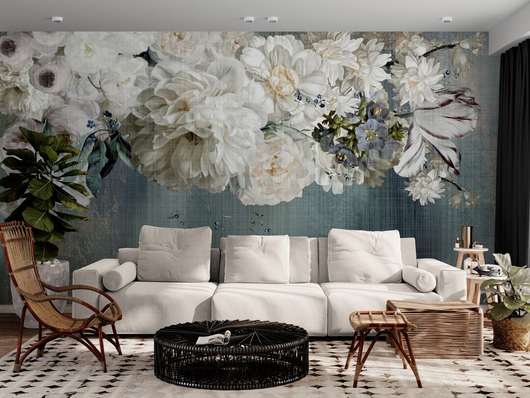 Peony Wall Mural Peel and Stick Dainty Flower Wallpaper Self Adhesive ...