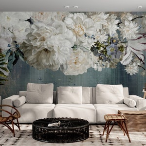 Carta da parati murale con peonie, stacca e attacca, carta da parati floreale delicata, carta da parati autoadesiva, carta da parati floreale per camera da letto, tela, vinile, tessuto non tessuto