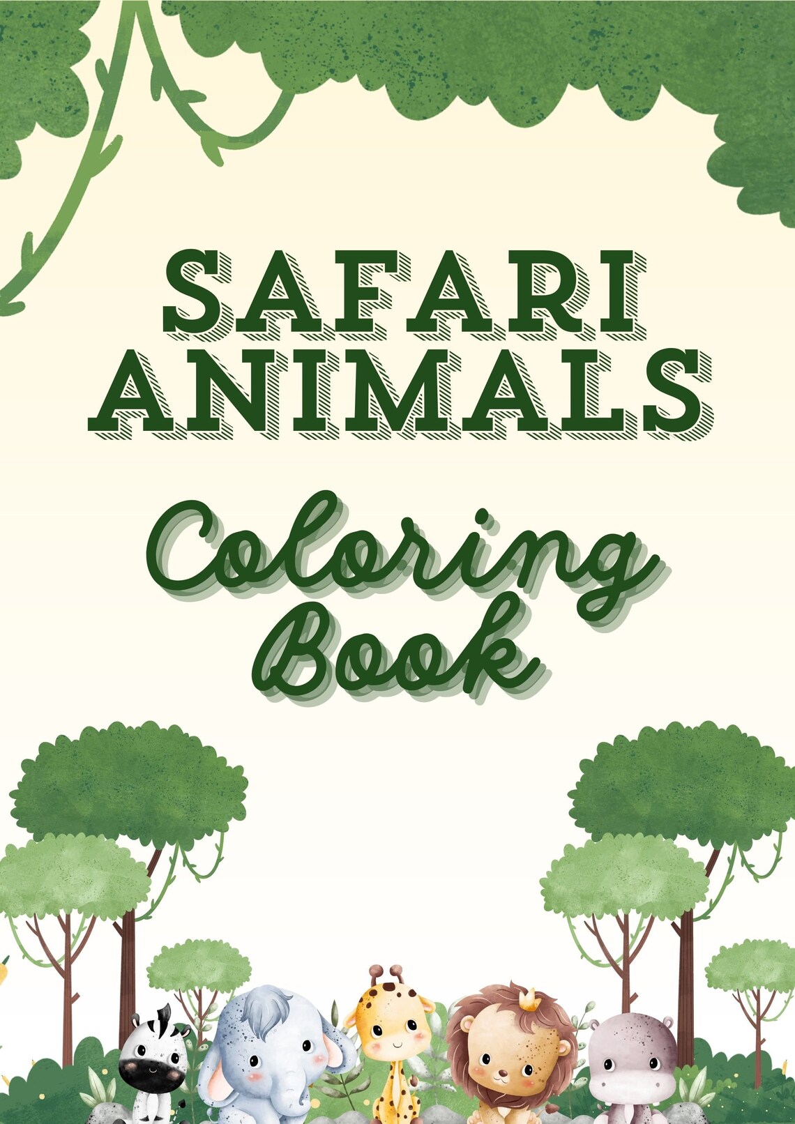 Printable Safari Animals Coloring Pages for Kids, 10 Coloring Pages for ...