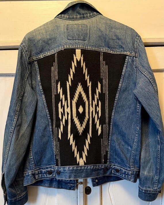 Vintage Levi's Trucker Southwestern Rug