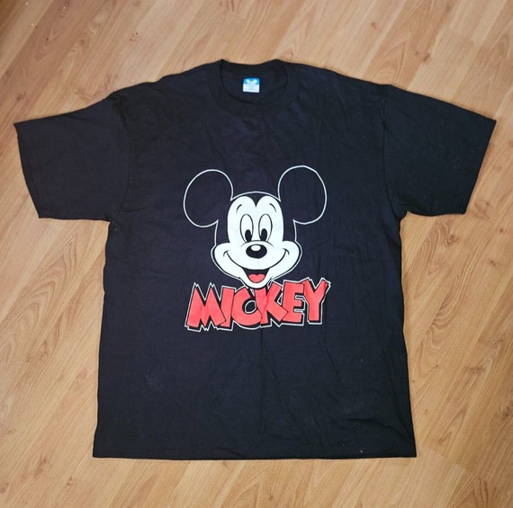 Disney Mickey Mouse Unisex Black T-Shirt 100% Cot… - image 1