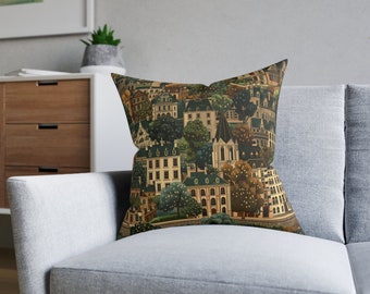 Regal Retreat: William Morris-Inspired Green and Gold London Pillow