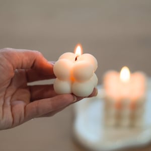 Cute Mini Bubble Candle For Baby Shower Gift, Small Candle For Table Decor, Aesthetic Soy Candles, Modern Candle Favor, Housewarming Gift
