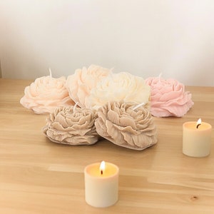 Creative Peony Flower Candle For Party Favor, Aesthetic Candle For Birthday Party Favor, Cute Home Decor, Valentines Day Gifts, Gift For Her