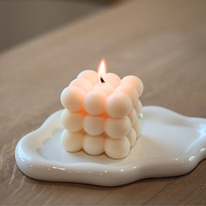 Decorative Bubble Candle For Home Decor, Cute Candle For Table Decor, Aesthetic Homemade Candles, Modern Shaped Candle, Housewarming Gift