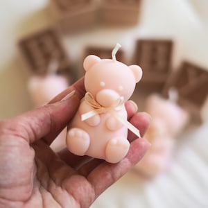 Cute Mini Bear Candle For Party Favor, Aesthetic Small Candles For Cute Room Decor, Creative Soy Bulk Candles, Decorative Candle Gift Set