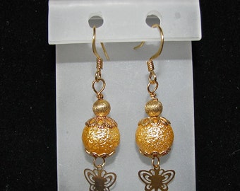 Gold Butterfly and Moon Scape Glass Pearls Dangle Earrings - 4 for 3