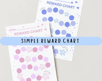 Printable Reward Chart for Kids – Pink & Blue | Simple Behavior Chart | Classroom materials | Printable and Reusable Rewards Chart