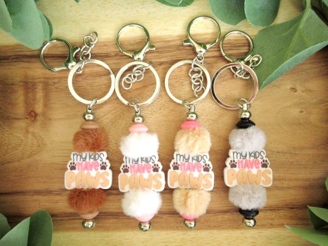 Keychain Soft Rabar Silicone Beaded Bar Keychain - Beaded Keychain - Backpack Tag - Zipper ...