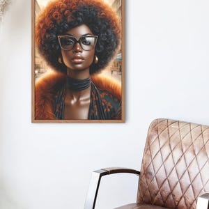 Chic Afro Art Canvas Print, Wall Decor, Home Decoration, Gift for Her, Living Room Art