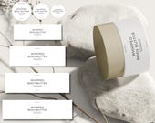 Editable Canva Body Butter Label Template – Body Butter Label Stickers for Jars, Wrap Around Labels, Cosmetic Jar Label (4 Sizes)