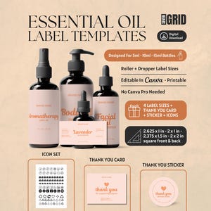 Soft Apothecary Tincture Bottle Labels | Custom Apothecary Labels, Herbal Oil Labels, Essential Oil Label Canva