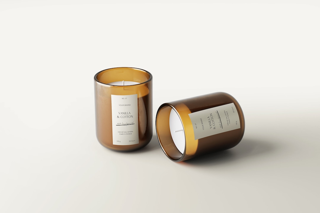 Editable Vertical Candle Label Template | Minimal Design in 15 Colors ...
