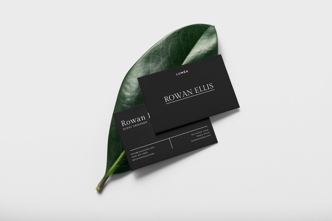 Calling Card Design, Editable Canva Business Card Template, Elegant ...