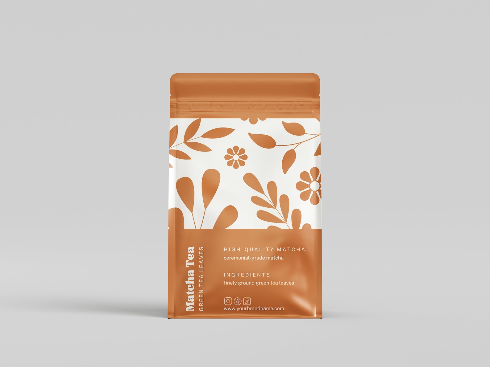 Custom Tea Brand Label Kit Canva | Editable Pouch Templates (3 Sizes ...