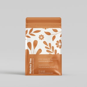 Custom Tea Bag Label Template, Editable Canva Design, Printable Tea Pouch Labels, Personalized Tea Packaging, DIY Tea Bag Stickers, Tea leaf
