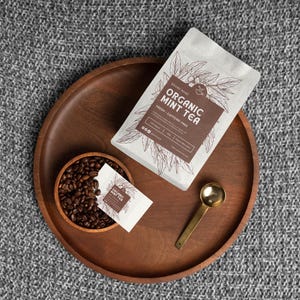 4 Rustic Tea Label Template Canva | Editable Tea Pouch Labels | Kraft ...