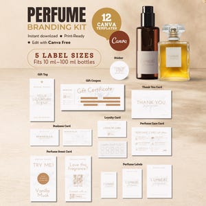 Perfume Bottle Labels, Personalized Perfume Label, Canva Editable Perfume Label, Custom Perfume Label Design, Canva Instant Download