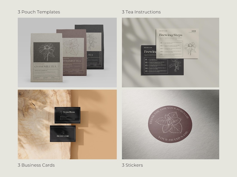 Vintage Tea Labels | Tea Label Template Canva (3 Sizes) + Tea Bag ...