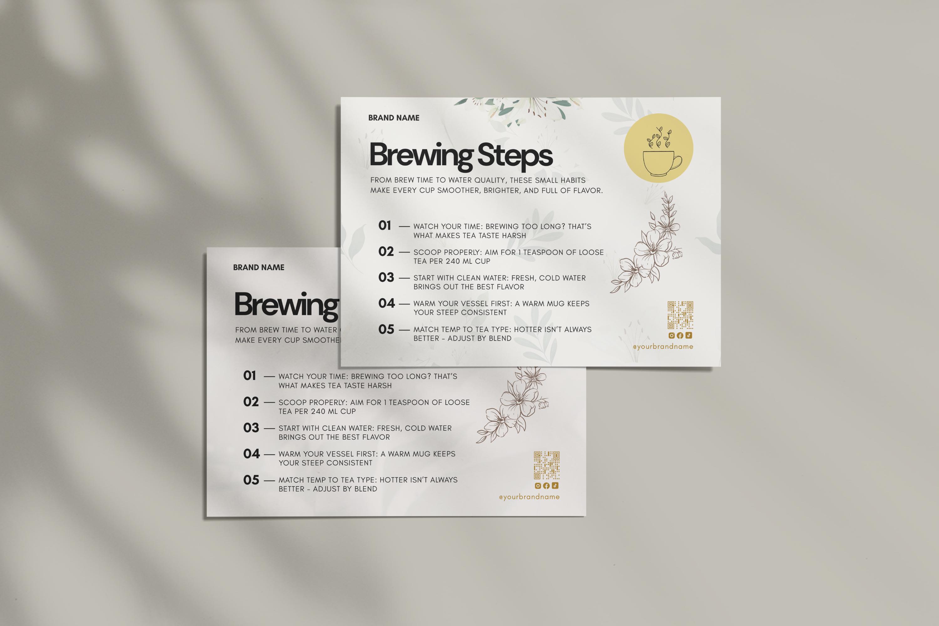 Custom Botanical Tea Packaging Kit – Printable Labels, Brewing Cards ...
