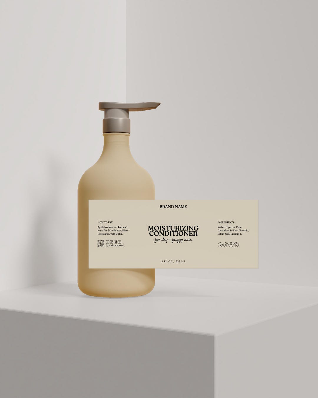 Mini Conditioner Label Shampoo and Conditioner Labels Canva Template | Custom Shampoo Labels ...