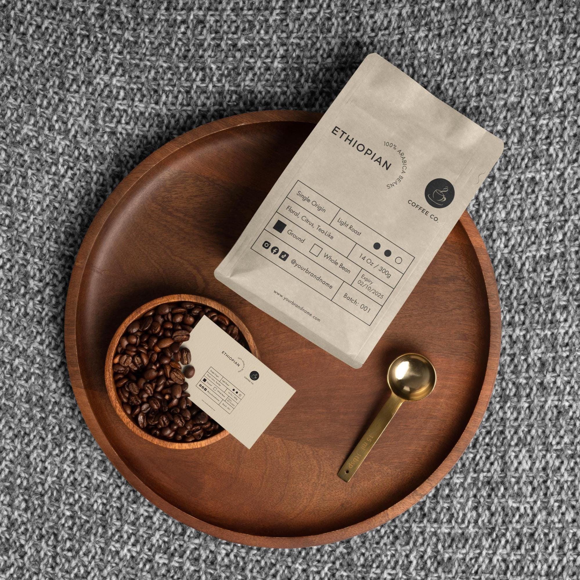 Rustic Coffee Labels Artisan Coffee Label Templates Canva | Kraft Pouch Labels in 3 Sizes ...