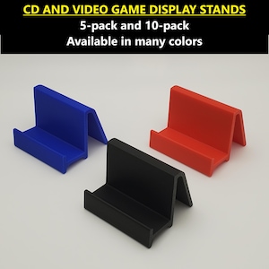 Pack of CD and Video Game Stands, 10+ Colors Choices, 5 or 10, Media Display Organizer for DVDs, PlayStation, Nintendo, Xbox and Other Media