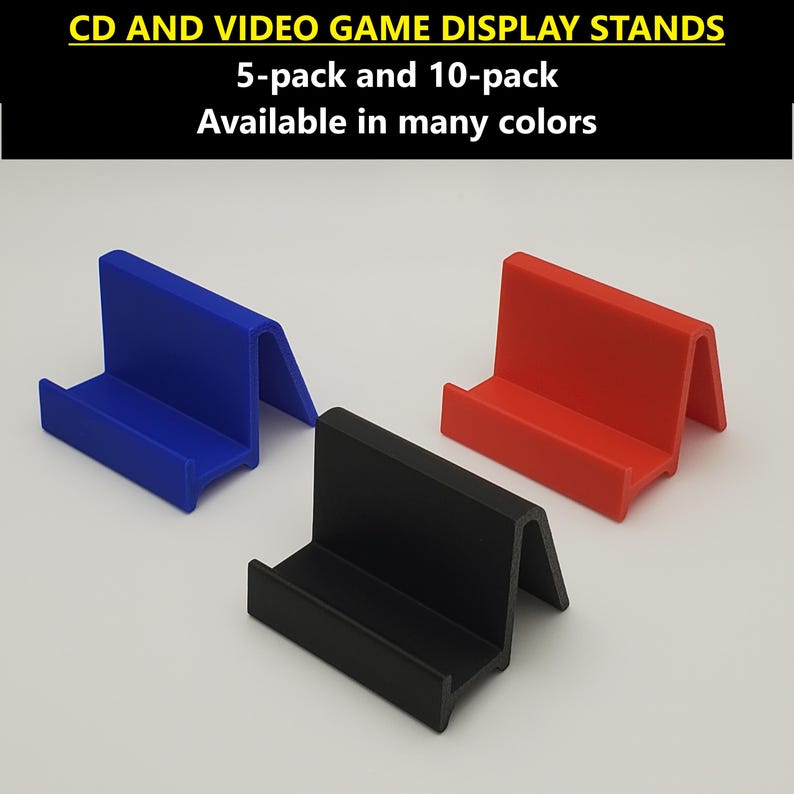 Pack of CD and Video Game Stands, 10+ Colors Choices, 5 or 10, Media ...