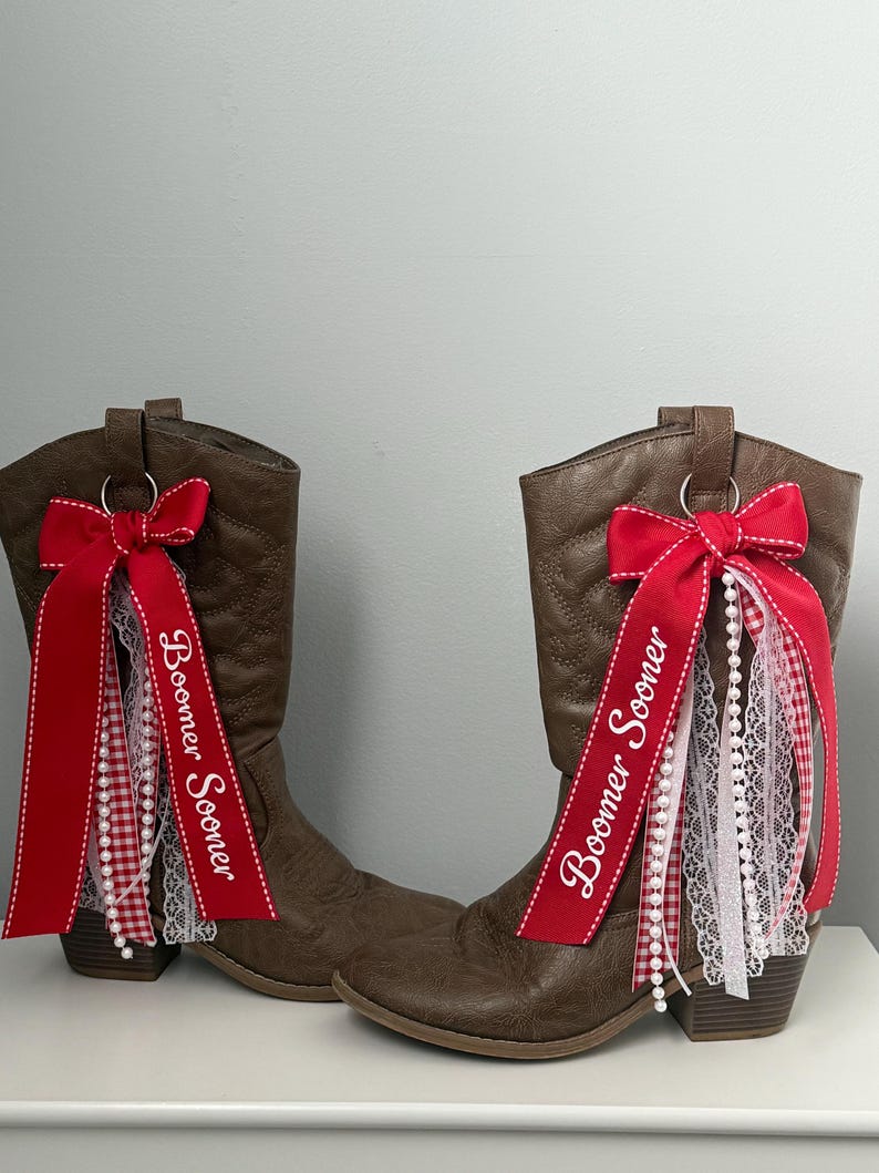 Boot Bows Display University of Oklahoma Boot Bows - Etsy