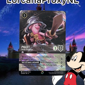 Piglet - Sturdy Swordsman / Ursula's Return / 221/204 / PROXY Lorcana card(s)