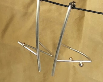 Anti-Hoop Diamond Earrings in Sterling 925 Silver + 14k Bezels Posts Backs
