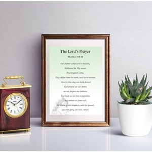 OUR FATHER, Lord&#39;s Prayer Digital downloadable print