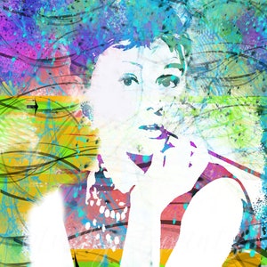Afdrukbare Audrey in Colour Beautiful - digitale print - gratis personalisaties - direct downloaden - afdrukbaar